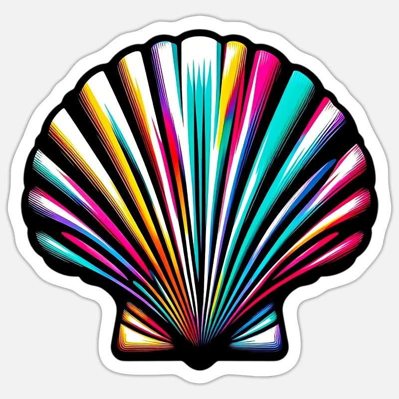 Scallop Shell - Sticker size S (10 x 10 cm) - white matte