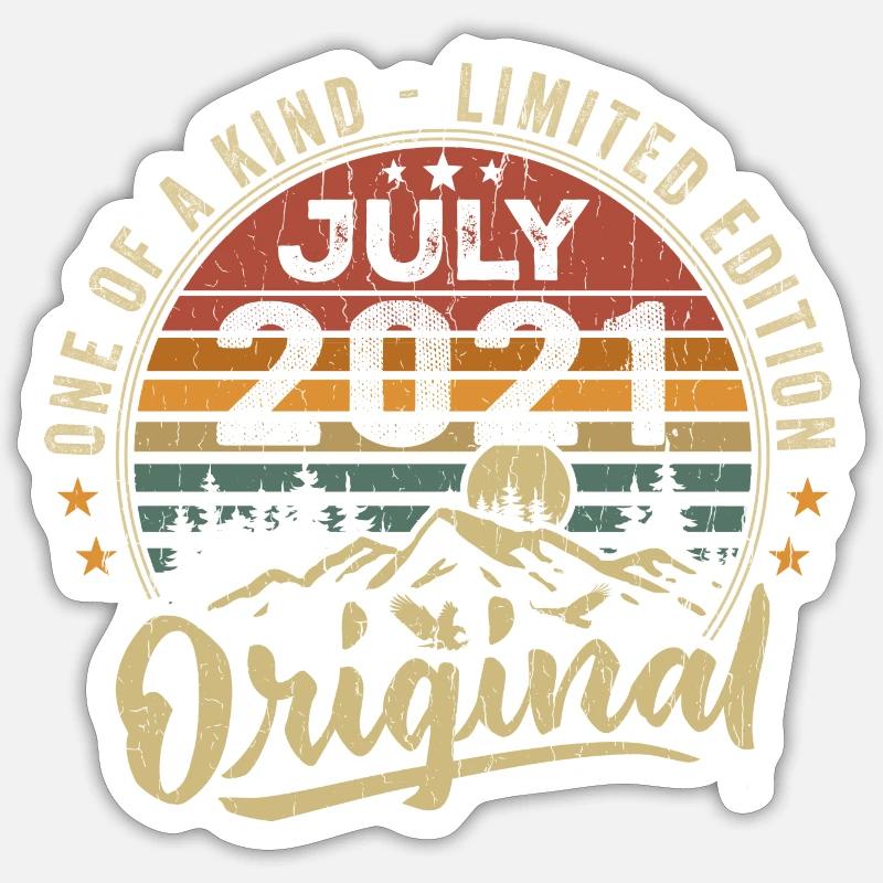 Juli 2021 Original 2021 Juli 2021 Geschenk - Sticker Größe S (10 x 10 cm) - Mattweiß
