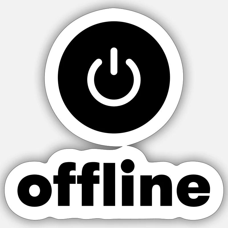 Offline Button Sticker size S (10 x 10 cm)