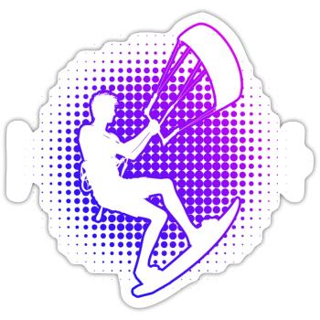 Kite Women Men Kiten Kitesurfer Kitesurfing - Sticker size S (10 x 10 cm) - white matte - Front