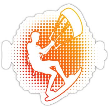 Men's Kitesurfing Kitesurfing Kite Kitesurf - Sticker size S (10 x 10 cm) - white matte - Front