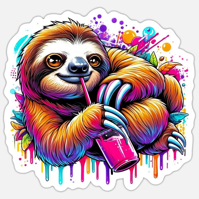 Sloth - Sticker size S (10 x 10 cm) - white matte
