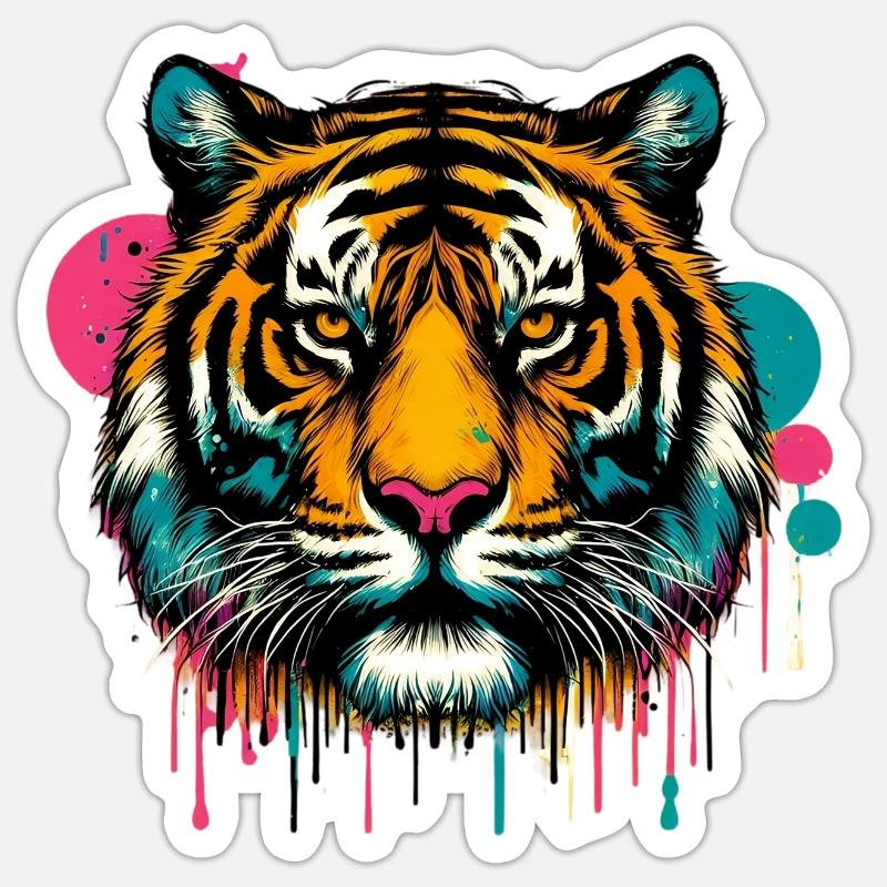 Tiger - Sticker size S (10 x 10 cm) - white matte