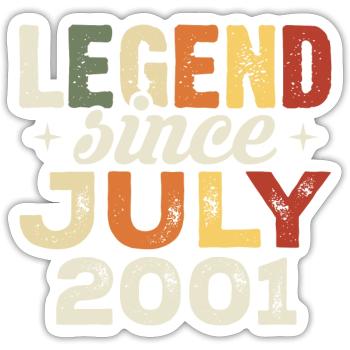 Cadeau d’anniversaire de juillet 2001 Anniversaire de juillet 2001 - Sticker taille S (10 x 10 cm) - blanc mat - Devant