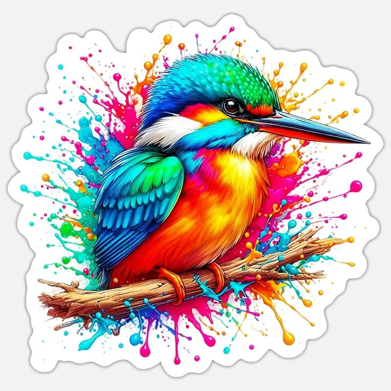 Eisvogel - Sticker Größe S (10 x 10 cm) - Mattweiß