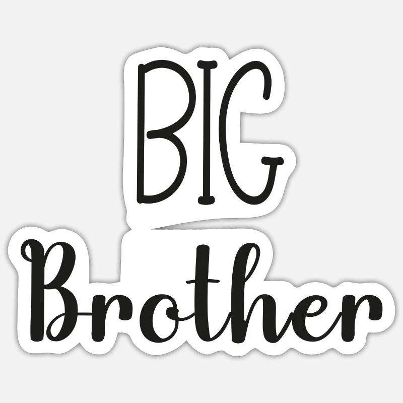 Großer Bruder - Großer Bruder - Sticker Größe S (10 x 10 cm) - Mattweiß