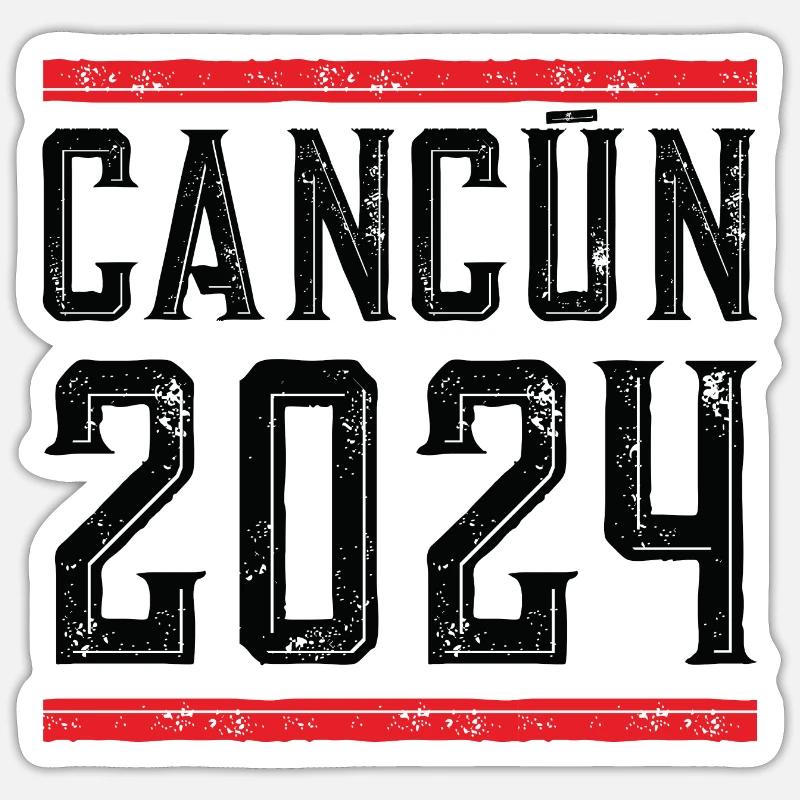 Cancun 2024 - Sticker Größe S (10 x 10 cm) - Mattweiß