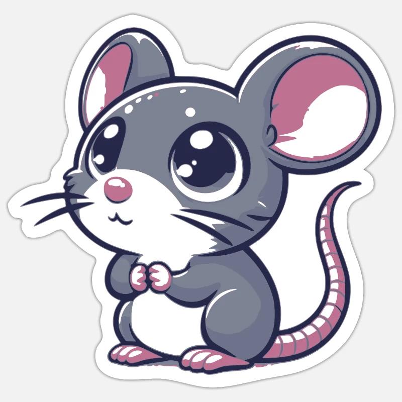 Mouse - Sticker size S (10 x 10 cm) - white matte