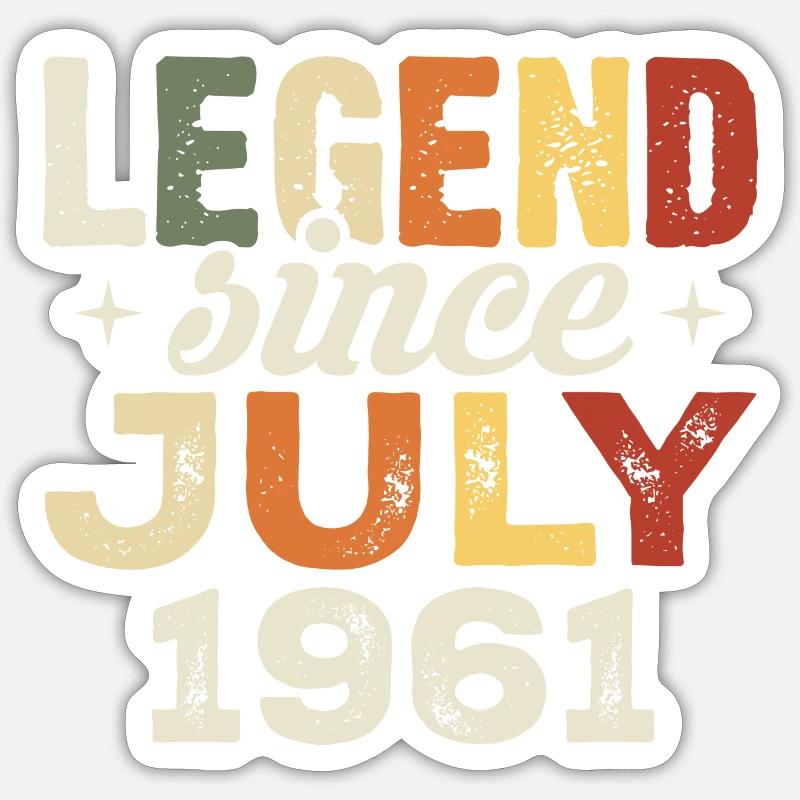 Juli 1961 Geburtstagsgeschenk Juli 1961 Geburtstag - Sticker Größe S (10 x 10 cm) - Mattweiß