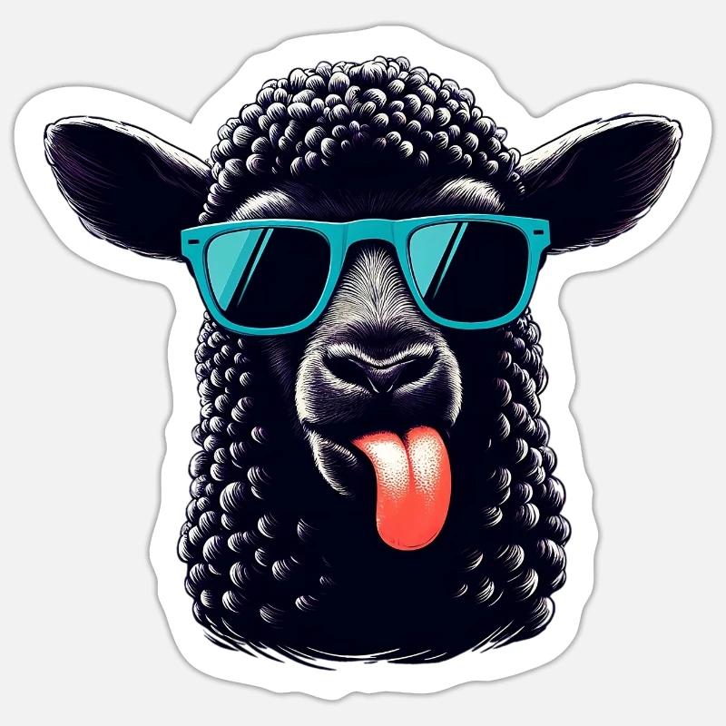 Schwarzes Schaf - Sticker Größe S (10 x 10 cm) - Mattweiß