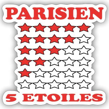 5-STERNE-HOTEL PARISER - Sticker Größe S (10 x 10 cm) - Mattweiß - Vorne