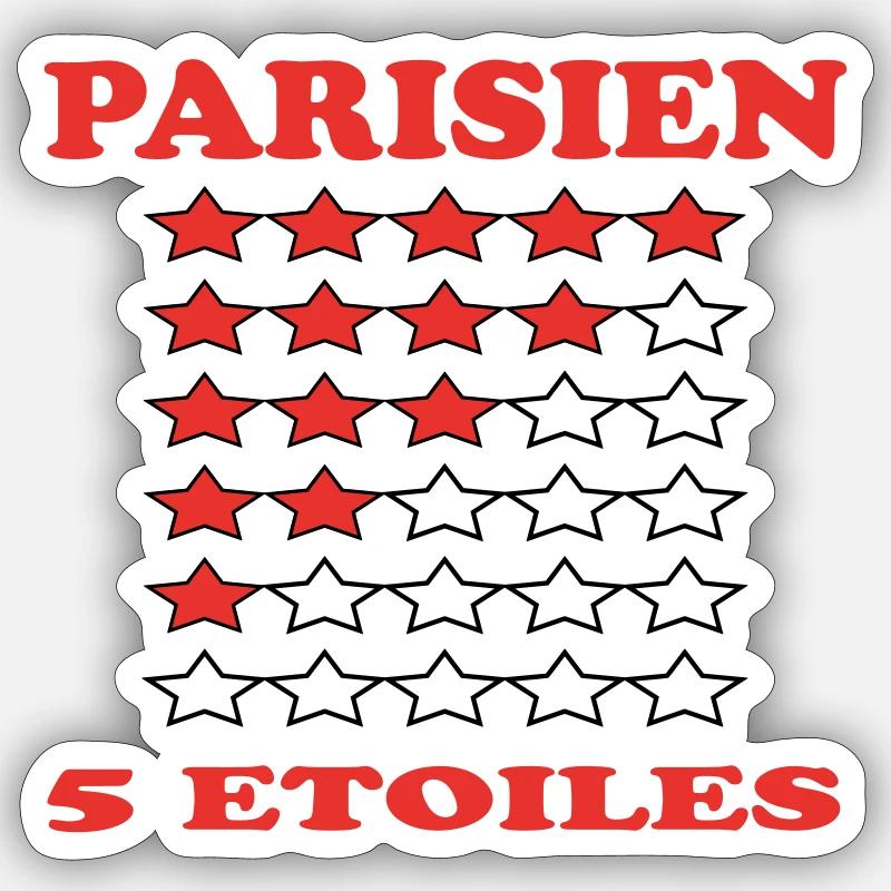 5-STERNE-HOTEL PARISER Sticker Größe S (10 x 10 cm)