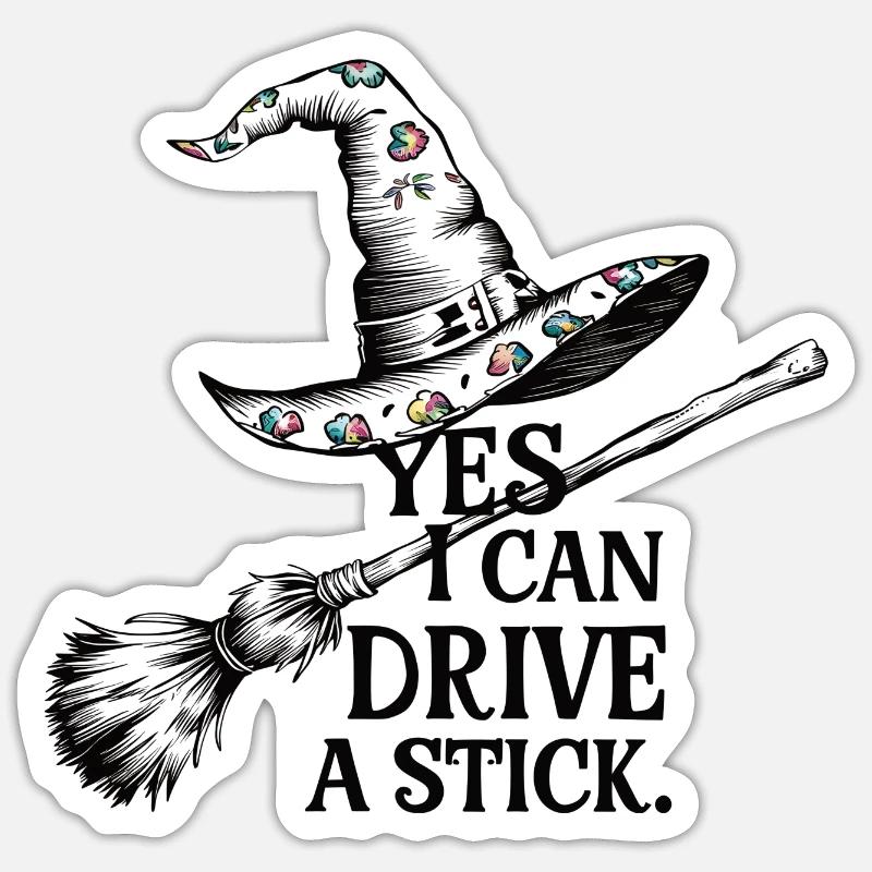 Hocus Pocus Driver - Sticker taille S (10 x 10 cm) - blanc mat