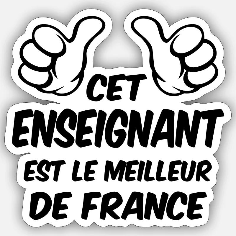 MEILLEUR ENSEIGNANT - Sticker taille S (10 x 10 cm) - blanc mat