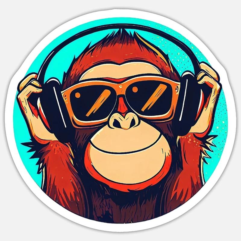Monkey - Sticker size S (10 x 10 cm) - white matte