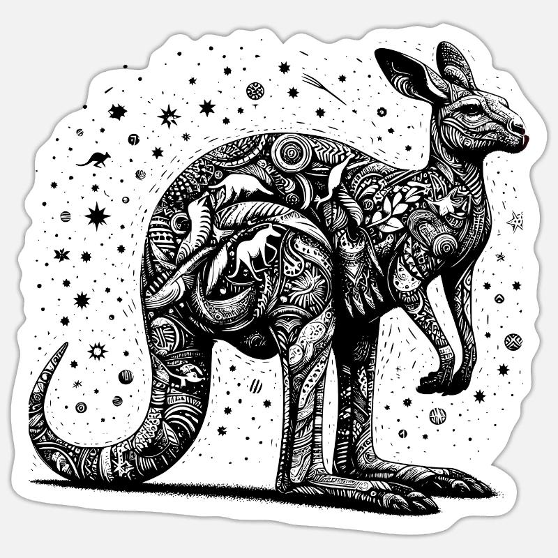 kangaroo - Sticker size S (10 x 10 cm) - white matte