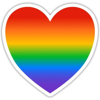 LGBT Rainbow pride heart - Sticker size S (10 x 10 cm) - white matte - Front