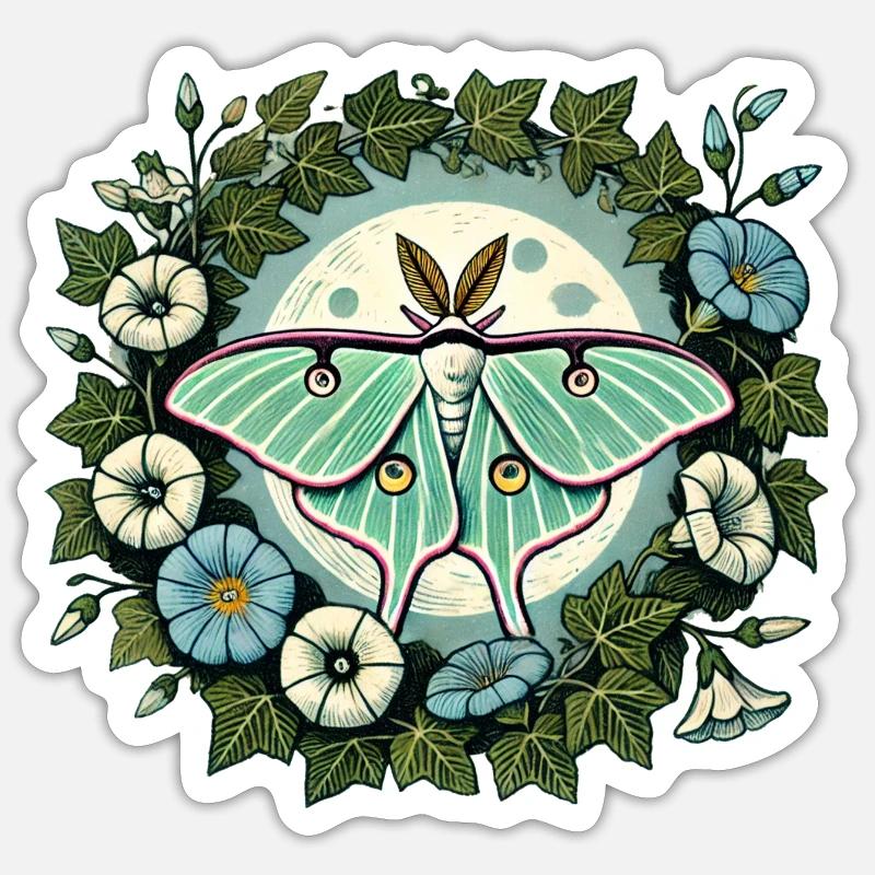 Papillon de nuit - Sticker taille S (10 x 10 cm) - blanc mat