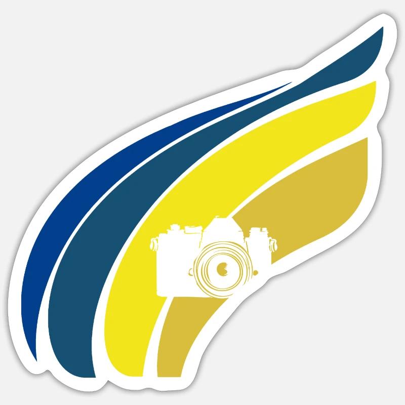 Fotograf Kamera Objektiv - Sticker Größe S (10 x 10 cm) - Mattweiß