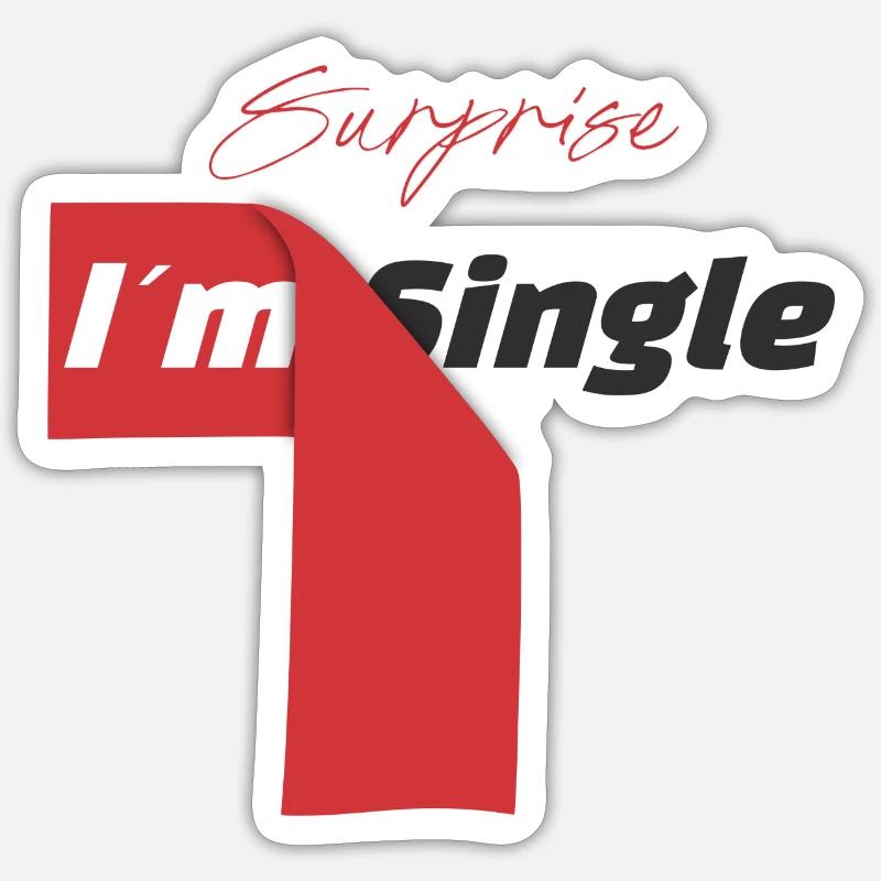 Überraschung i m Single - Sticker Größe S (10 x 10 cm) - Mattweiß