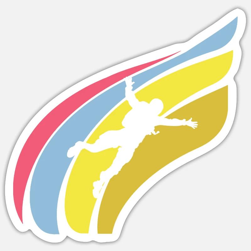 Parachutisme en chute libre Base Jump Sticker taille S (10 x 10 cm)