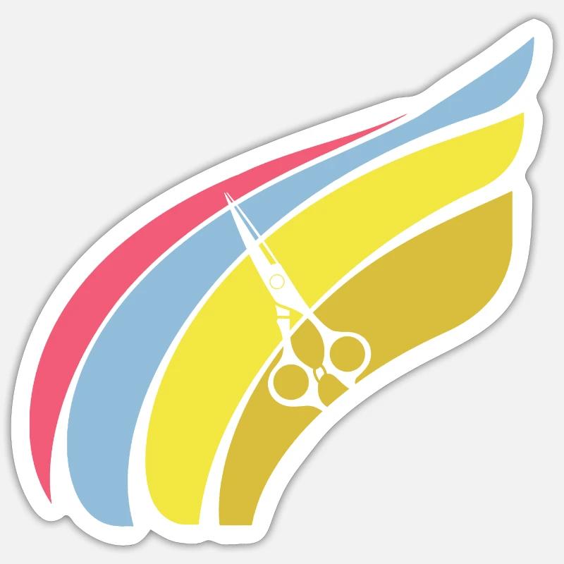 Coupe de cheveux de coiffeur Sticker taille S (10 x 10 cm)