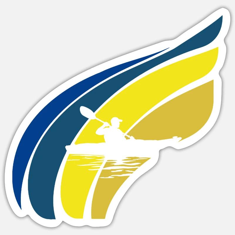 Kayaking Whitewater Rowing - Sticker size S (10 x 10 cm) - white matte