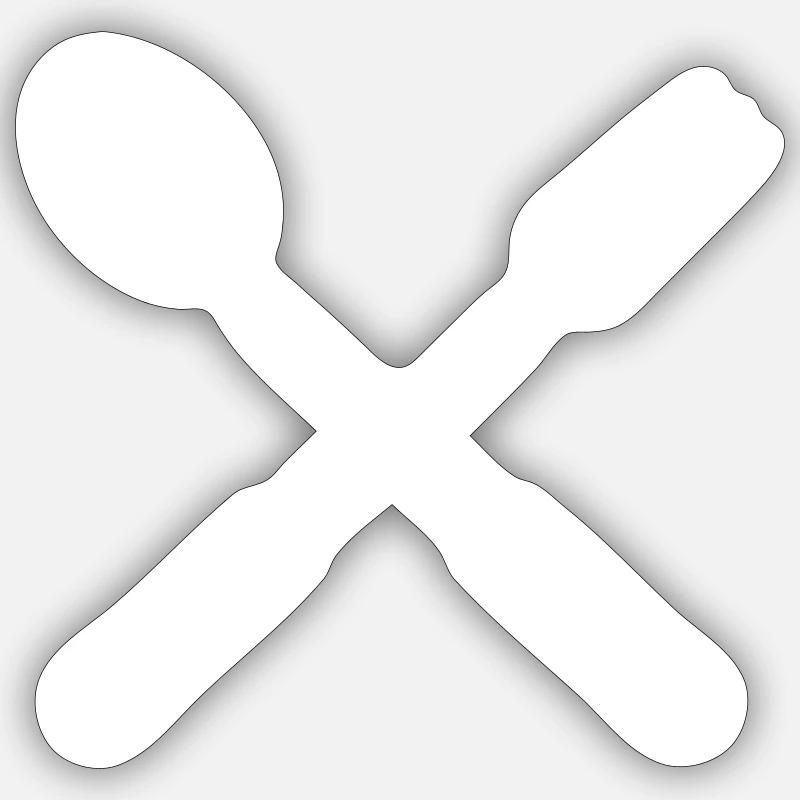 Cooking utensils fork and spoon Sticker size S (10 x 10 cm)