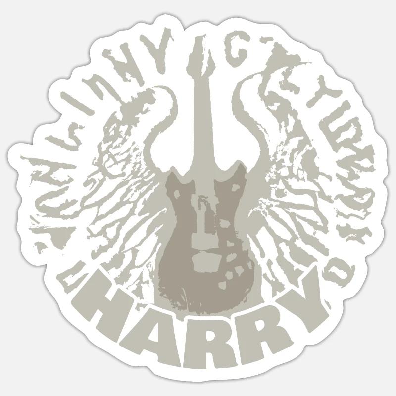 Guitar Harry - Sticker size S (10 x 10 cm) - white matte