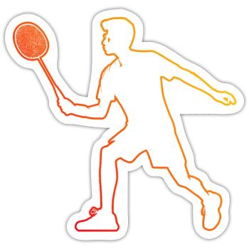 Men, Women's Badminton Players Badminton Badminton - Sticker size S (10 x 10 cm) - white matte - Front