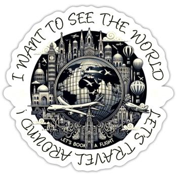 Voyage Aventure Tourisme Sac à dos Tour du monde - Sticker taille S (10 x 10 cm) - blanc mat - Devant