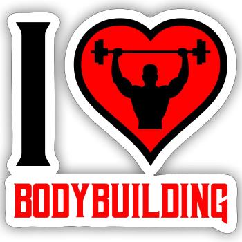 i love bodybuilding - Sticker Größe S (10 x 10 cm) - Mattweiß - Vorne