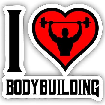 i love bodybuilding - Sticker Größe S (10 x 10 cm) - Mattweiß - Vorne