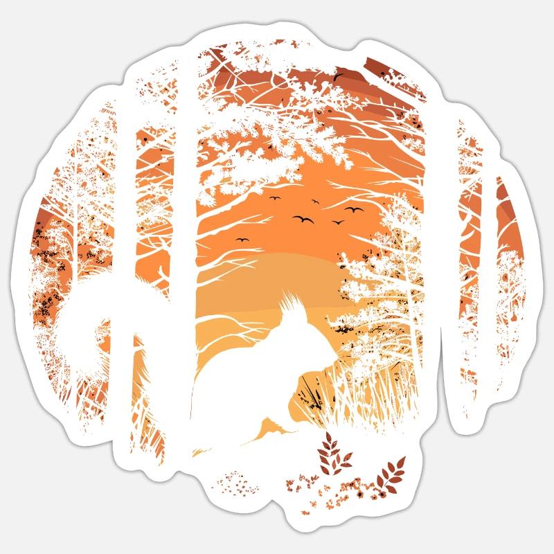 Eichhörnchen Wald Baumhörnchen Hörnchen - Sticker Größe S (10 x 10 cm) - Mattweiß