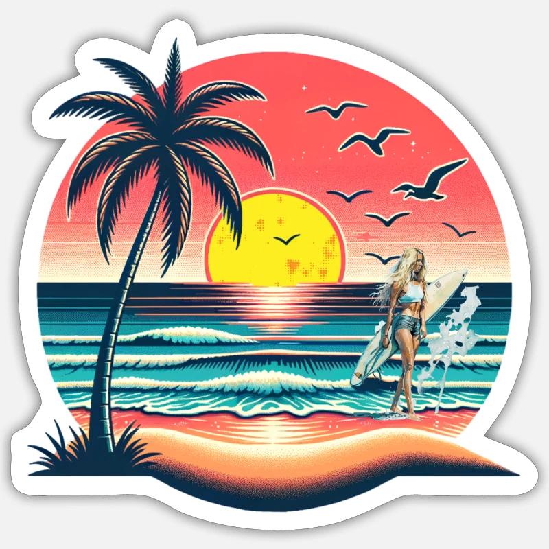 Summer on the Beach Sticker Größe S (10 x 10 cm)