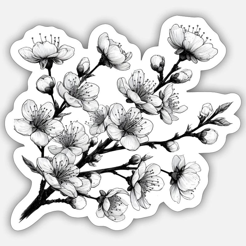 Fleur de cerisier Sticker taille S (10 x 10 cm)