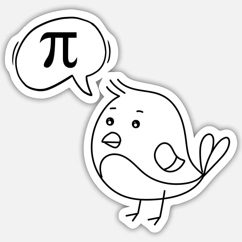 Bird Pi Sticker size S (10 x 10 cm)