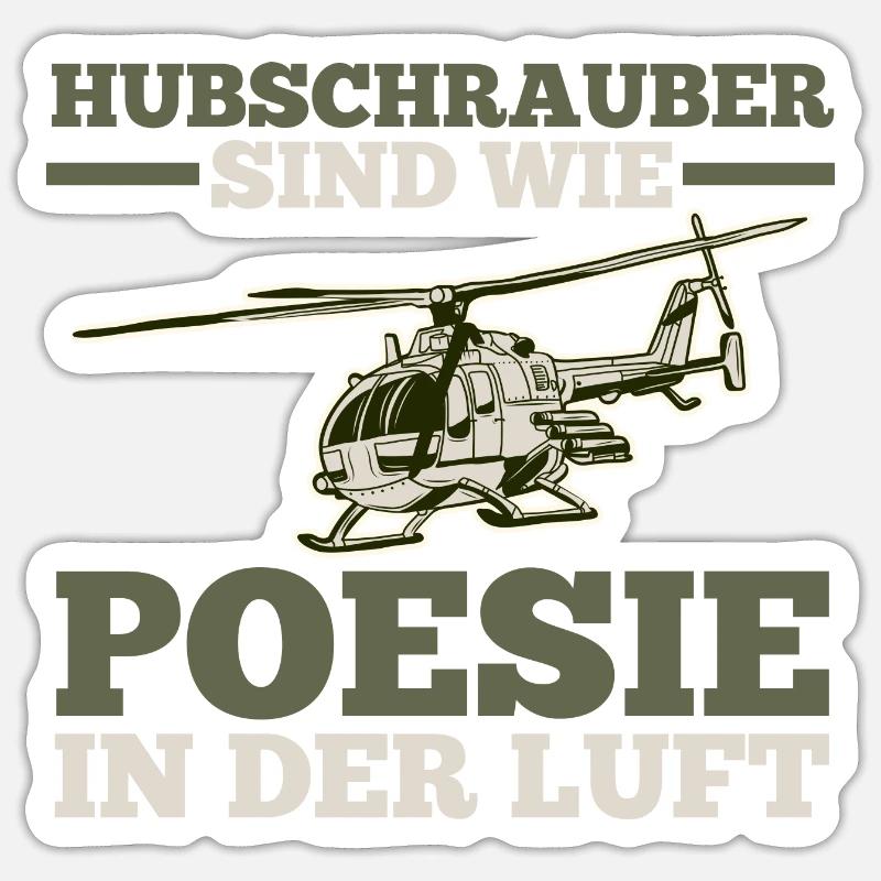 Pilot Helikopter Hubschrauber Sticker Größe S (10 x 10 cm)
