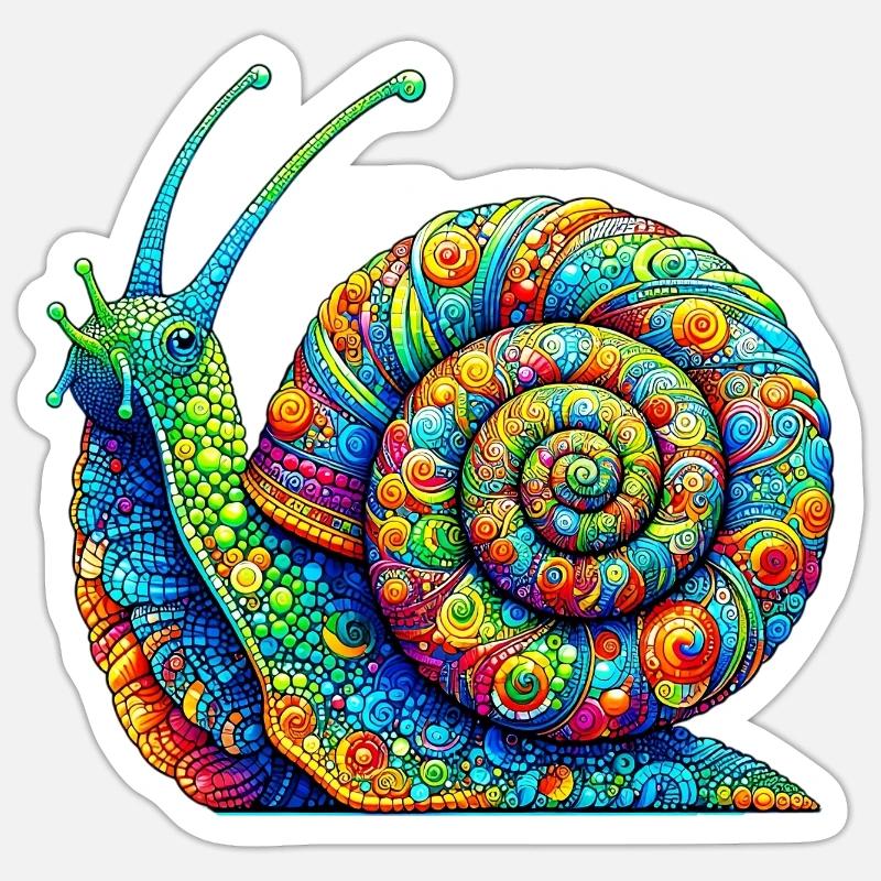 Schnecke - Sticker Größe S (10 x 10 cm) - Mattweiß