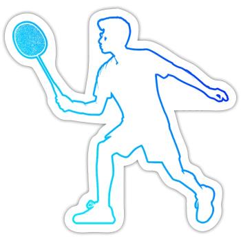 Badminton Badminton Squash Men's Badminton Player - Sticker size S (10 x 10 cm) - white matte - Front