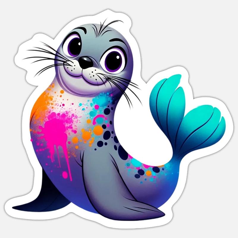 Seal - Sticker size S (10 x 10 cm) - white matte