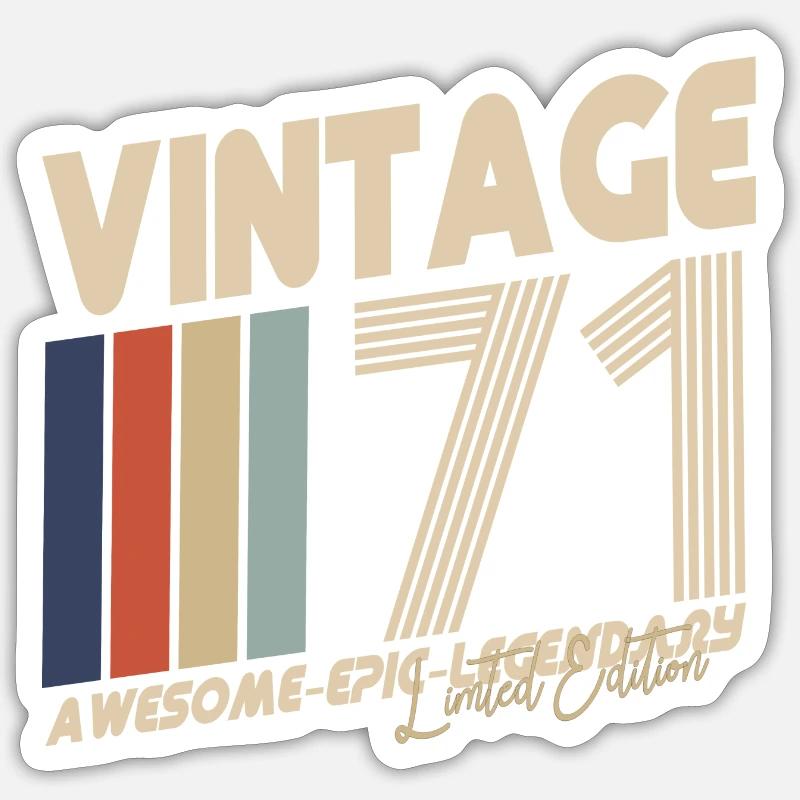 1971 - Sticker taille S (10 x 10 cm) - blanc mat