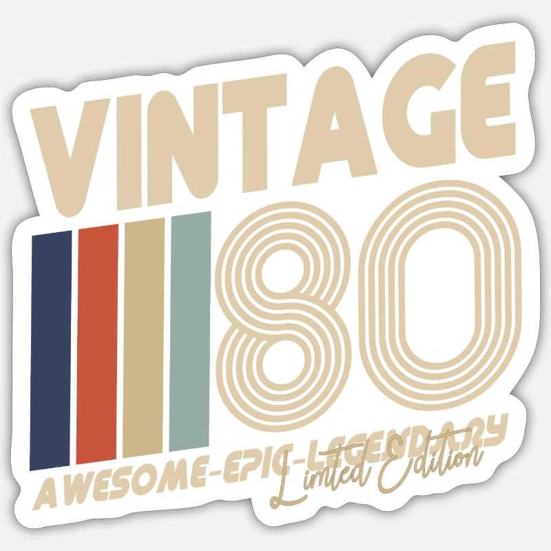 1980 - Sticker Größe S (10 x 10 cm) - Mattweiß