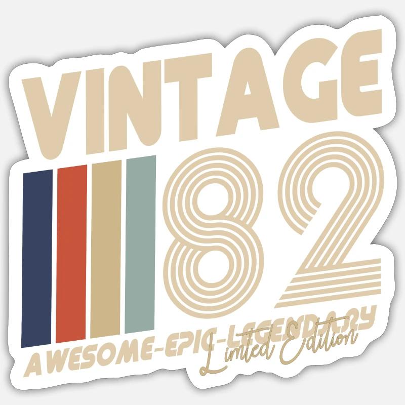 82 - Sticker Größe S (10 x 10 cm) - Mattweiß