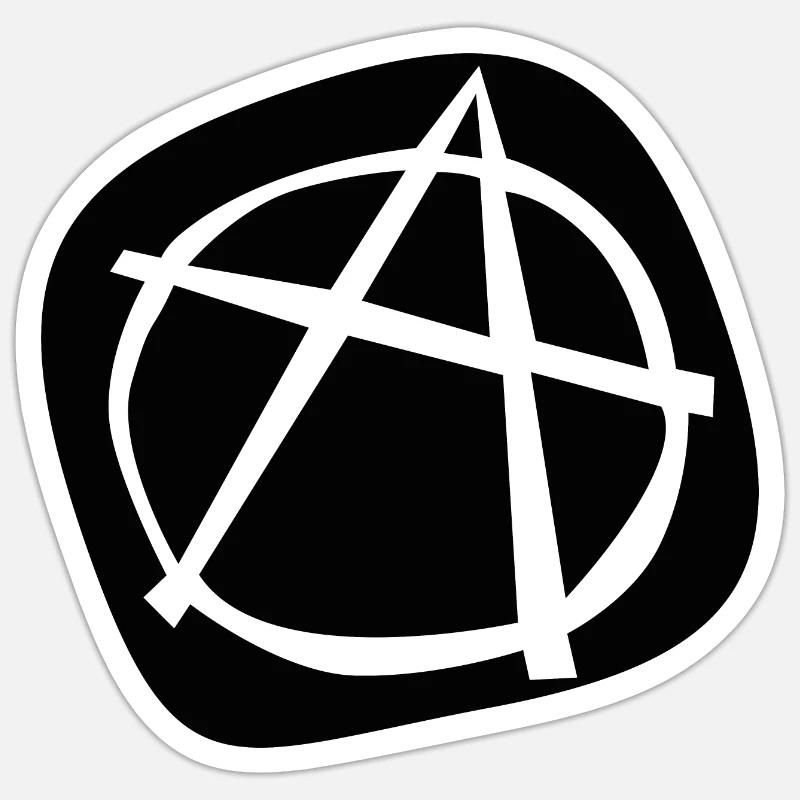 Wobbly A - Anarchy Aufkleber - Sticker Größe S (10 x 10 cm) - Mattweiß