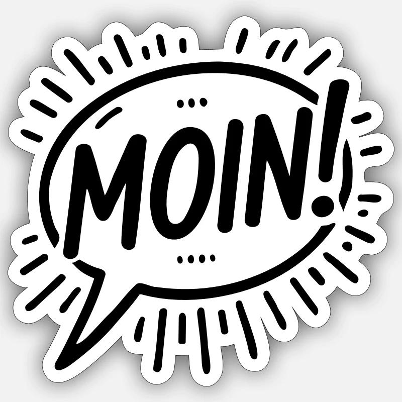 Moin Gruß Begrüßung - Sticker Größe S (10 x 10 cm) - Mattweiß