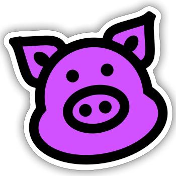 Pig Animal Pink - Sticker size S (10 x 10 cm) - white matte - Front