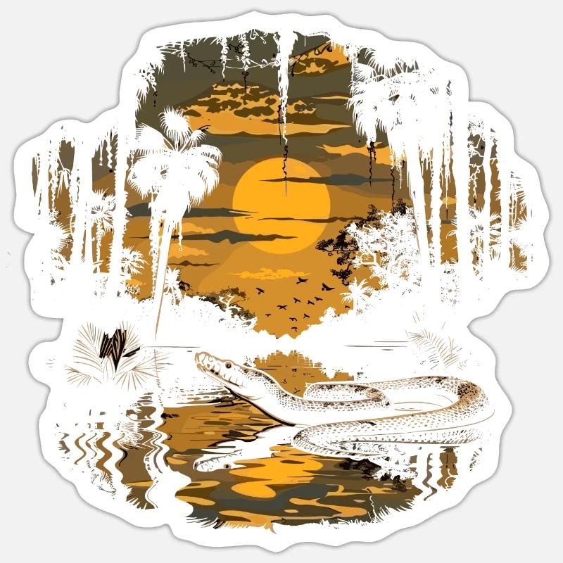 Snake Anaconda - Sticker size S (10 x 10 cm) - white matte