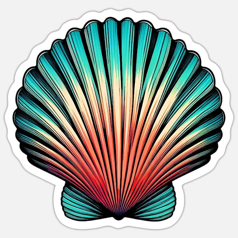 Coquille - Sticker taille S (10 x 10 cm) - blanc mat