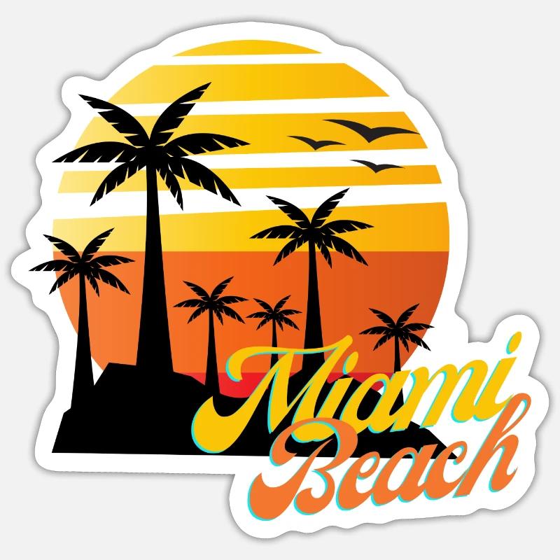 Miami Beach - Sticker size S (10 x 10 cm) - white matte